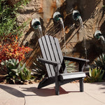 JONPONY HIPS Folding Adirondack Chair, Weather Resistant Design, Real Wood Look, Easy Folding Patio Chairs, Black