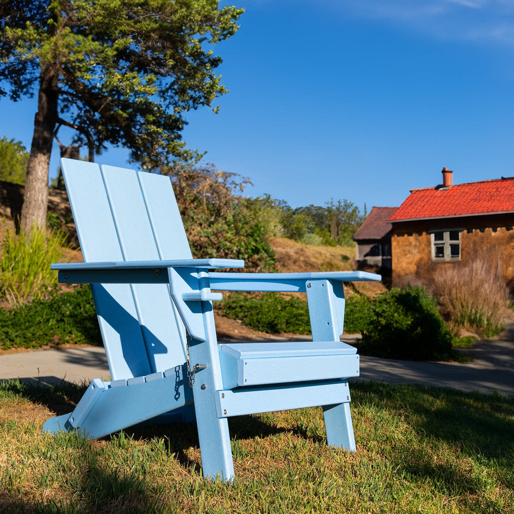 JONPONY HIPS Folding Adirondack Chair, Weather Resistant Design, Real Wood Look, Easy Folding Patio Chairs, Black