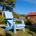 JONPONY HIPS Folding Adirondack Chair, Weather Resistant Design, Real Wood Look, Easy Folding Patio Chairs, Black