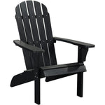 JONPONY HIPS Folding Adirondack Chair, Weather Resistant Design, Real Wood Look, Easy Folding Patio Chairs, Black