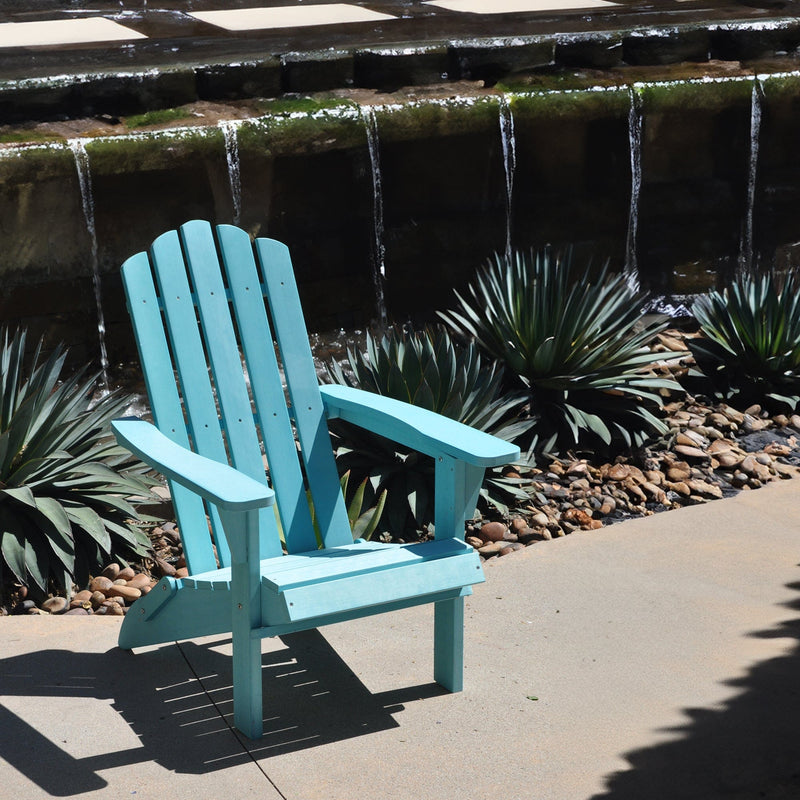 JONPONY HIPS Folding Adirondack Chair, Weather Resistant Design, Real Wood Look, Easy Folding Patio Chairs, Black