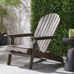 JONPONY Outdoor Folding HDPE Adirondack Chair, Patio Seat, Weather Resistant, Dark Grey