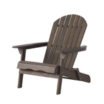 JONPONY Outdoor Folding HDPE Adirondack Chair, Patio Seat, Weather Resistant, Dark Grey
