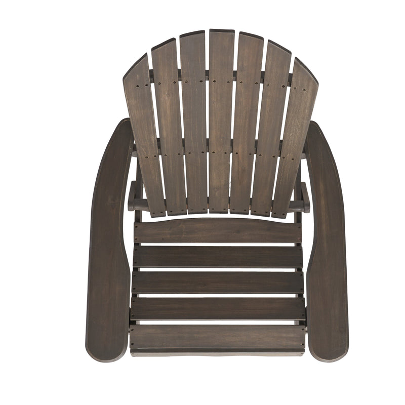JONPONY Outdoor Folding HDPE Adirondack Chair, Patio Seat, Weather Resistant, Dark Grey