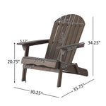JONPONY Outdoor Folding HDPE Adirondack Chair, Patio Seat, Weather Resistant, Dark Grey
