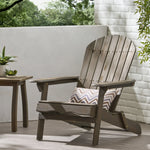 JONPONY Outdoor Folding HDPE Adirondack Chair, Patio Seat, Weather Resistant, Dark Grey
