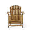 JONPONY Outdoor Folding HDPE Adirondack Chair, Patio Seat, Weather Resistant, Natural Stained