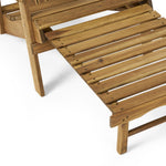 JONPONY Outdoor Folding HDPE Adirondack Chair, Patio Seat, Weather Resistant, Natural Stained