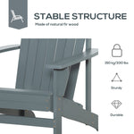 JONPONY Outsunny Wooden Adirondack Chair, Outdoor Patio Lawn Chair with Cup Holder, Weather Resistant Lawn Furniture, Classic Lounge for Deck, Garden, Backyard, Fire Pit, Dark Gray