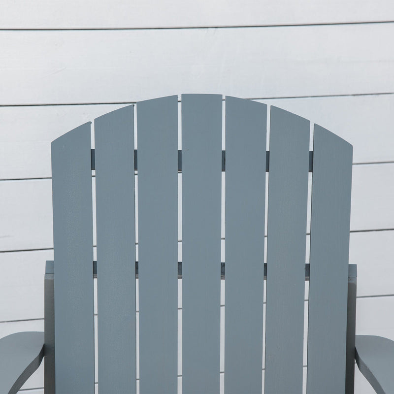 JONPONY Outsunny Wooden Adirondack Chair, Outdoor Patio Lawn Chair with Cup Holder, Weather Resistant Lawn Furniture, Classic Lounge for Deck, Garden, Backyard, Fire Pit, Dark Gray