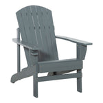 JONPONY Outsunny Wooden Adirondack Chair, Outdoor Patio Lawn Chair with Cup Holder, Weather Resistant Lawn Furniture, Classic Lounge for Deck, Garden, Backyard, Fire Pit, Dark Gray