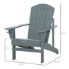 JONPONY Outsunny Wooden Adirondack Chair, Outdoor Patio Lawn Chair with Cup Holder, Weather Resistant Lawn Furniture, Classic Lounge for Deck, Garden, Backyard, Fire Pit, Dark Gray
