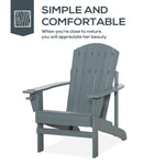 JONPONY Outsunny Wooden Adirondack Chair, Outdoor Patio Lawn Chair with Cup Holder, Weather Resistant Lawn Furniture, Classic Lounge for Deck, Garden, Backyard, Fire Pit, Dark Gray