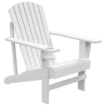 JONPONY Outsunny Wooden Adirondack Chair, Outdoor Patio Lawn Chair with Cup Holder, Weather Resistant Lawn Furniture, Classic Lounge for Deck, Garden, Backyard, Fire Pit, Dark Gray