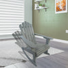 JONPONY Reclining Wooden Outdoor Rocking Adirondack chair,Grey