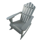 JONPONY Reclining Wooden Outdoor Rocking Adirondack chair,Grey