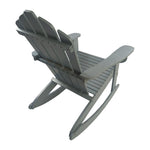 JONPONY Reclining Wooden Outdoor Rocking Adirondack chair,Grey