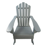 JONPONY Reclining Wooden Outdoor Rocking Adirondack chair,Grey