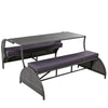 JONPONY Versatile outdoor loveseat that converts to four seats and a table, suitable for gardens and lawns
