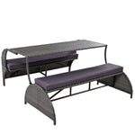 JONPONY Versatile outdoor loveseat that converts to four seats and a table, suitable for gardens and lawns