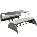 JONPONY Versatile outdoor loveseat that converts to four seats and a table, suitable for gardens and lawns