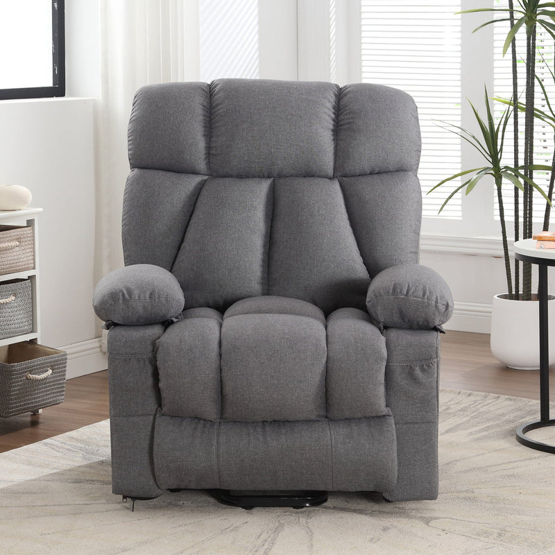 JONPONY Power Lift Recliner Chair Recliners for Elderly with Heat and Massage Recliner Chair for Living Room with Infinite Position and Side Pocket,USB Charge Port,Grey