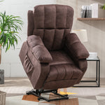 JONPONY Power Lift Recliner Chair Recliners for Elderly with Heat and Massage Recliner Chair for Living Room with Infinite Position and Side Pocket,USB Charge Port,Brown