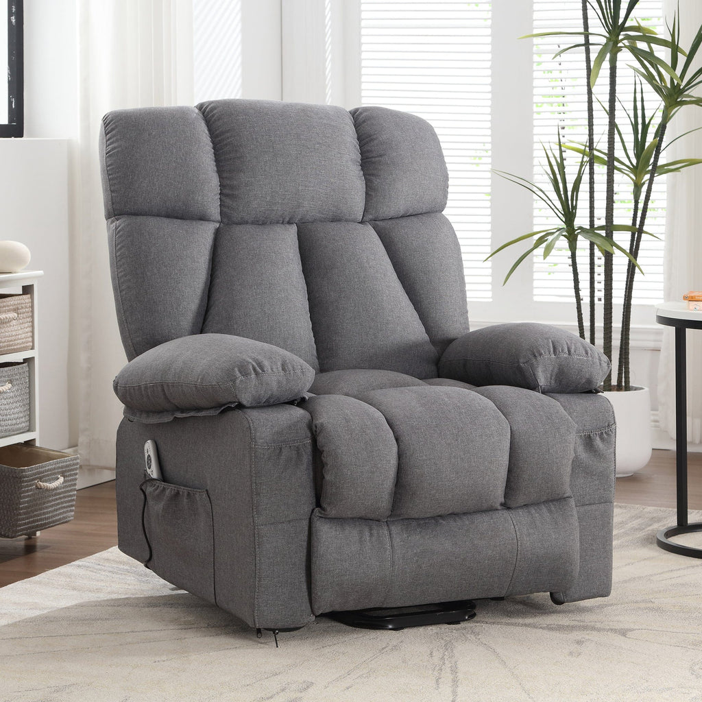 JONPONY Power Lift Recliner Chair Recliners for Elderly with Heat and Massage Recliner Chair for Living Room with Infinite Position and Side Pocket,USB Charge Port,Grey