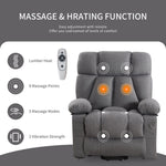 JONPONY Power Lift Recliner Chair Recliners for Elderly with Heat and Massage Recliner Chair for Living Room with Infinite Position and Side Pocket,USB Charge Port,Grey