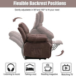 JONPONY Power Lift Recliner Chair Recliners for Elderly with Heat and Massage Recliner Chair for Living Room with Infinite Position and Side Pocket,USB Charge Port,Brown