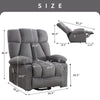 JONPONY Power Lift Recliner Chair Recliners for Elderly with Heat and Massage Recliner Chair for Living Room with Infinite Position and Side Pocket,USB Charge Port,Grey