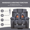 JONPONY Power Lift Recliner Chairs with Massage and Heat,Heavy Duty Reclining Mechanism Massage Chair with 2 Concealed Cup holders,Side Pocket,USB Ports,Bedroom Home Theater,Gray