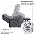 JONPONY Power Lift Recliner Chairs with Massage and Heat,Heavy Duty Reclining Mechanism Massage Chair with 2 Concealed Cup holders,Side Pocket,USB Ports,Bedroom Home Theater,Gray