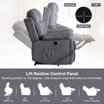 JONPONY Power Lift Recliner Chairs with Massage and Heat,Heavy Duty Reclining Mechanism Massage Chair with 2 Concealed Cup holders,Side Pocket,USB Ports,Bedroom Home Theater,Gray