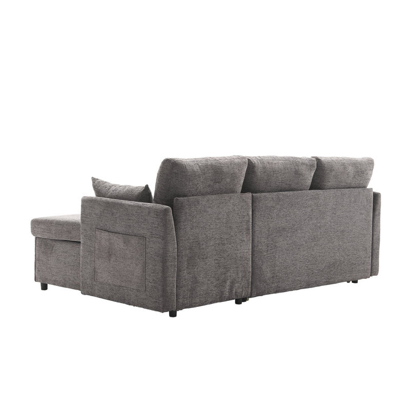 JONPONY 81.1" Modular Sectional Sofa L Shaped Modular Couch with Reversible Chaise Modular Sofa Sectional Couch with Storage Seats,Grey