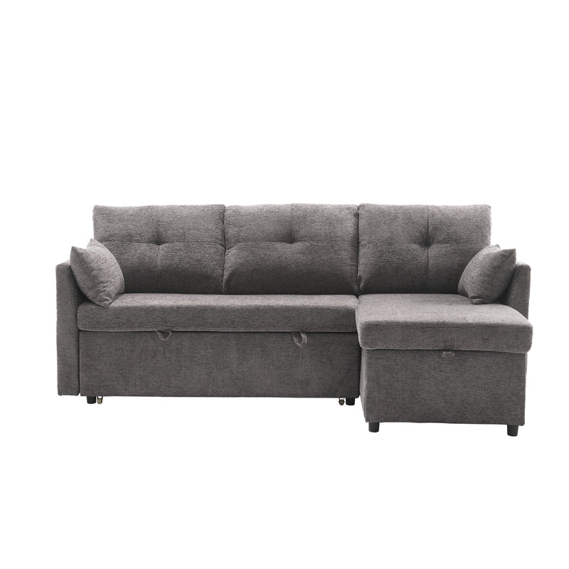 JONPONY 81.1" Modular Sectional Sofa L Shaped Modular Couch with Reversible Chaise Modular Sofa Sectional Couch with Storage Seats,Grey