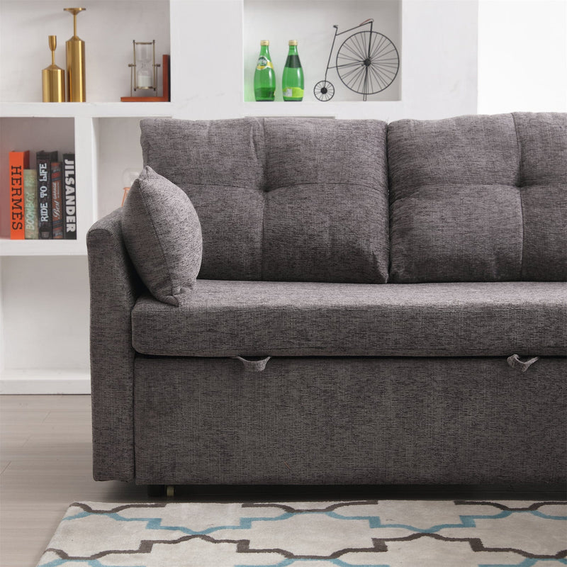 JONPONY 81.1" Modular Sectional Sofa L Shaped Modular Couch with Reversible Chaise Modular Sofa Sectional Couch with Storage Seats,Grey