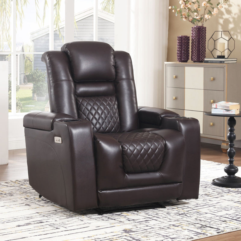 JONPONY Home Power Recliner Chair with USB Ports and Cup Holders,Electric Home Theater Seating with Hidden Arm Storage,Black