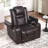 JONPONY Home Power Recliner Chair with USB Ports and Cup Holders,Electric Home Theater Seating with Hidden Arm Storage,Black