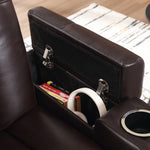 JONPONY Home Power Recliner Chair with USB Ports and Cup Holders,Electric Home Theater Seating with Hidden Arm Storage,Black