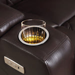 JONPONY Home Power Recliner Chair with USB Ports and Cup Holders,Electric Home Theater Seating with Hidden Arm Storage,Black