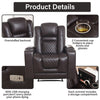 JONPONY Home Power Recliner Chair with USB Ports and Cup Holders,Electric Home Theater Seating with Hidden Arm Storage,Black
