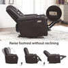 JONPONY Home Power Recliner Chair with USB Ports and Cup Holders,Electric Home Theater Seating with Hidden Arm Storage,Black
