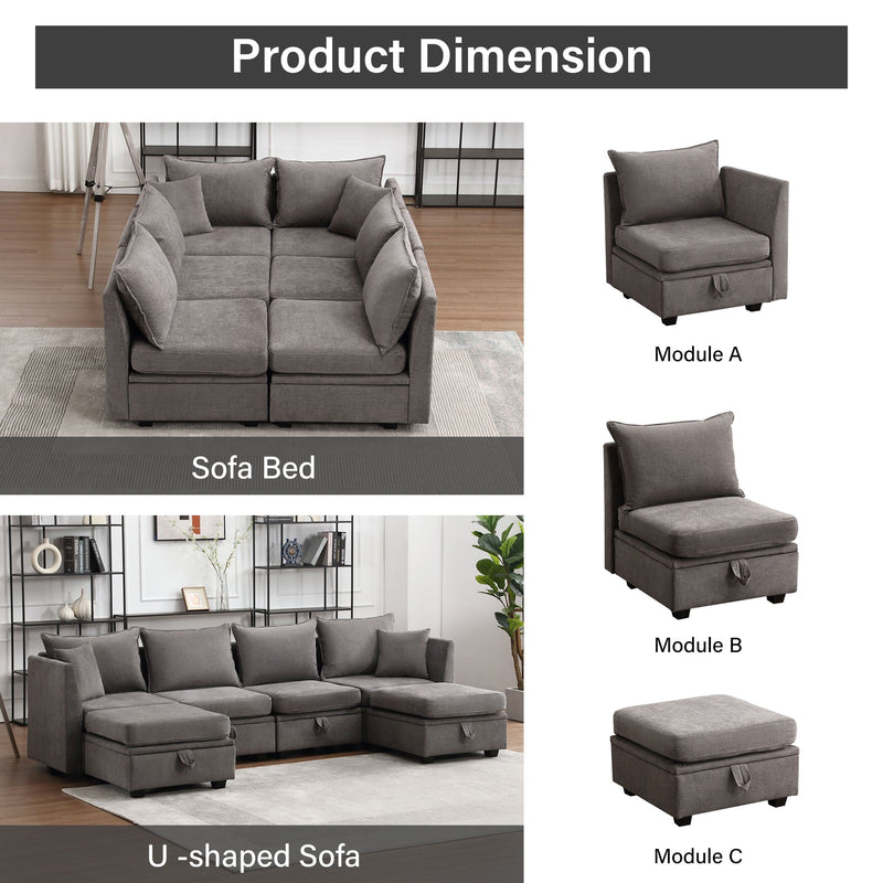 JONPONY Armless Chair, Side position Modular Sectional Sofa Couch Accent