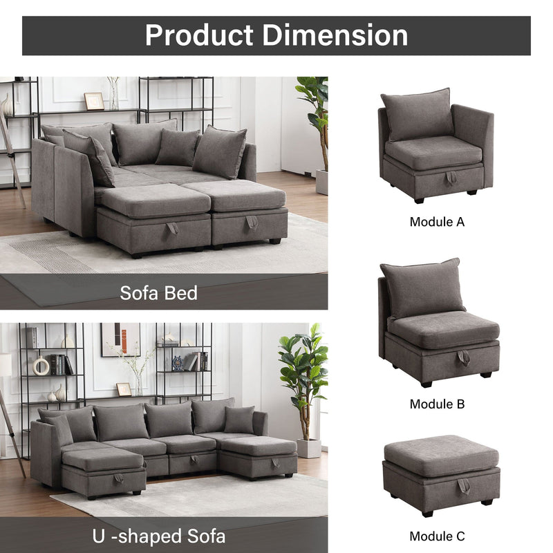 JONPONY Armless Chair, Side position Modular Sectional Sofa Couch Accent