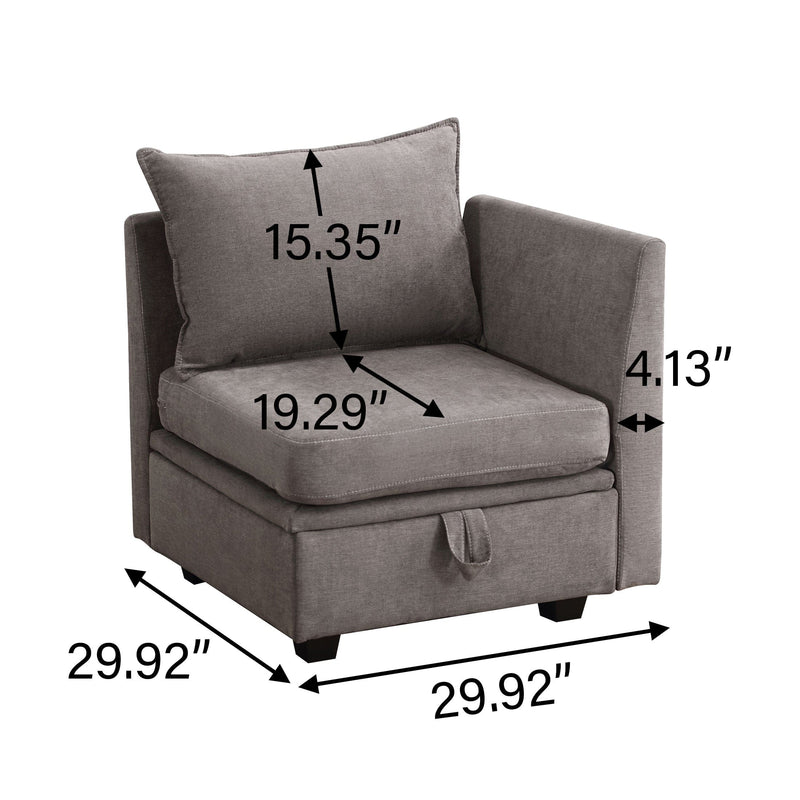 JONPONY Armless Chair, Side position Modular Sectional Sofa Couch Accent