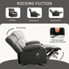 JONPONY Manual Recliner Chair with Heat Therapy and Massage Function, Heavy Duty Reclining Mechanism Massage Chair, Elderly Single Rocker Sofa with Cup Holders for Bedroom Home Theater,Grey