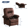 JONPONY Massage Recliner Chair Fabric Overstuffed Lounge Single Sofa for Living Room Comfy Chair with Heating and Vibration Function,Dark Brown