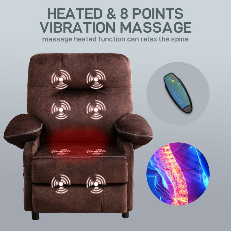 JONPONY Massage Recliner Chair Fabric Overstuffed Lounge Single Sofa f JONPONY Massage Recliner Chair Fabric Overstuffed Lounge Single Sofa f