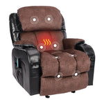 JONPONY Massage Rocker Recliner Chair with Vibration Massage and Heat Ergonomic Lounge Chair for Living Room with Rocking Function and Side Pocket, 2 Cup Holders, USB Charge Port,Brown